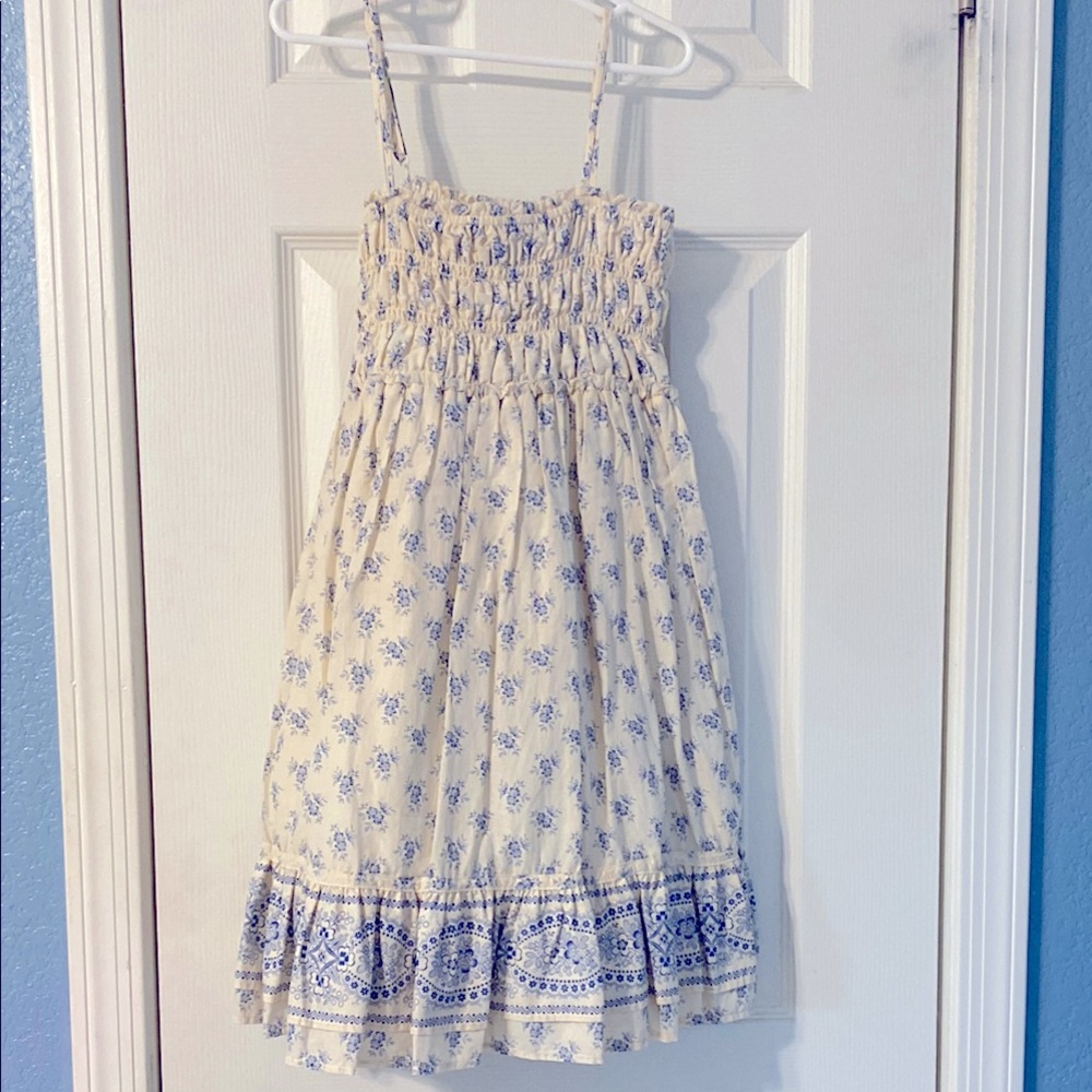 Ralph Lauren Floral Blue and Off White Kids Dress
